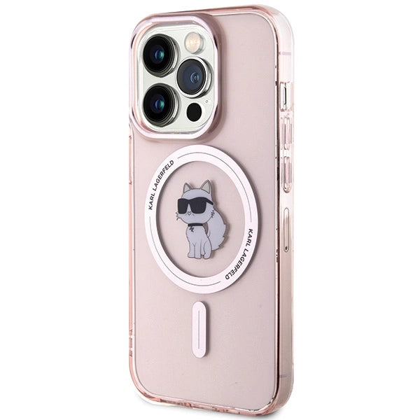 Karl Lagerfeld IML Choupette MagSafe case for iPhone 15 Pro Max - pink