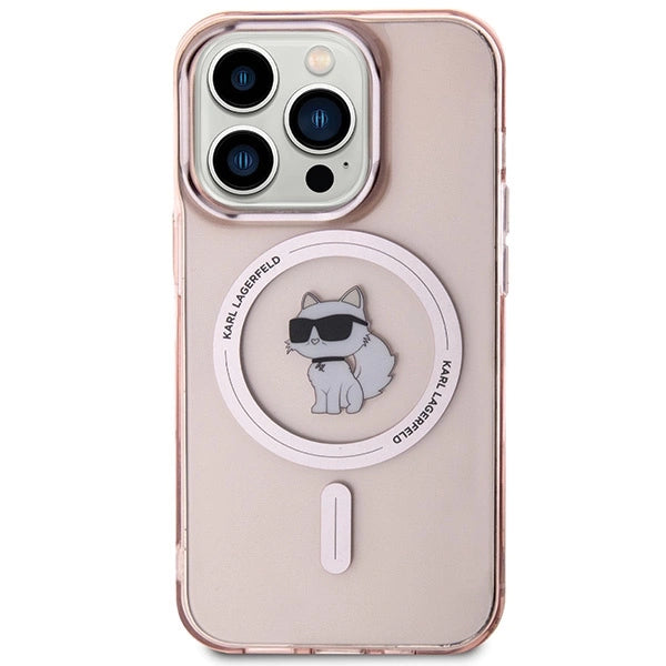 Karl Lagerfeld IML Choupette MagSafe case for iPhone 15 Pro Max - pink