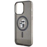 Karl Lagerfeld Karl&Choupette Glitter MagSafe case for iPhone 15 Pro Max - black