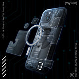 Spigen Ultra Hybrid Mag Case med MagSafe til iPhone 15 Plus - mørkgrå (Zero One mønster)