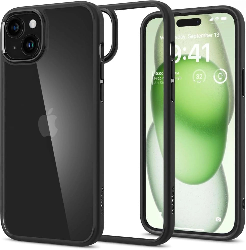 Spigen Ultra Hybrid iPhone 15 Plus Case - Matte sort