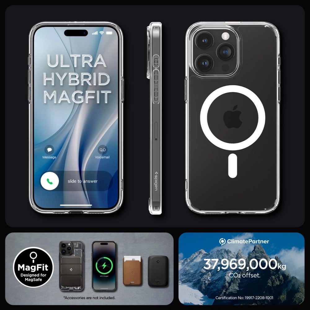 Spigen Ultra Hybrid Mag Case med MagSafe til iPhone 15 Pro Max - hvid