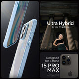 Spigen Crystal Hybrid Case til iPhone 15 Pro Max - Clear Blue