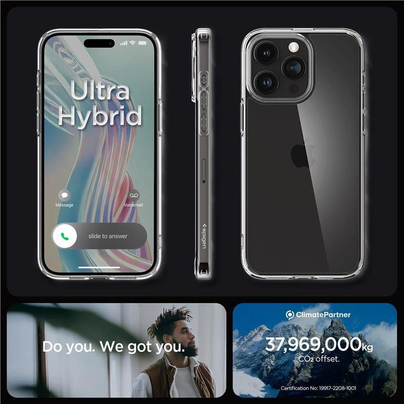 Spigen Crystal Hybrid Case til iPhone 15 Pro Max - klar
