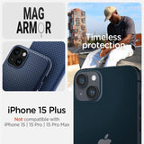 Spigen Mag Armor Case med MagSafe til iPhone 15 Plus - Blå