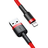 Baseus Cafule USB Lightning Cable 2,4A 0,5m (rød)