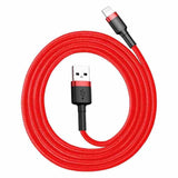 Baseus Cafule USB Lightning Cable 2,4A 0,5m (rød)