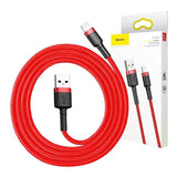 Baseus Cafule USB Lightning Cable 2,4A 0,5m (rød)
