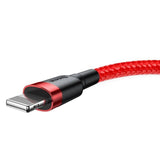 Baseus Cafule USB Lightning Cable 2,4A 0,5m (rød)