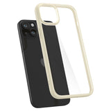 Spigen Crystal Hybrid iPhone 15 Plus Case - Gennemsigtig beige