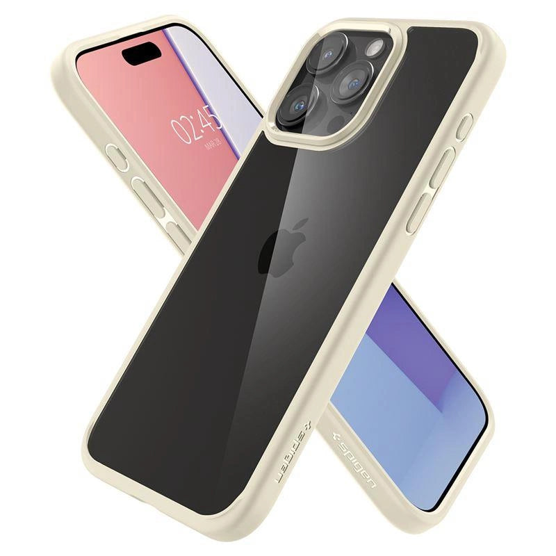 Spigen Crystal Hybrid Case til iPhone 15 Pro Max - klar beige