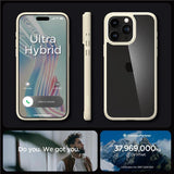 Spigen Crystal Hybrid Case til iPhone 15 Pro Max - klar beige