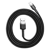 Baseus Cafule USB Lightning Cable 1,5A 2m (grå+sort)