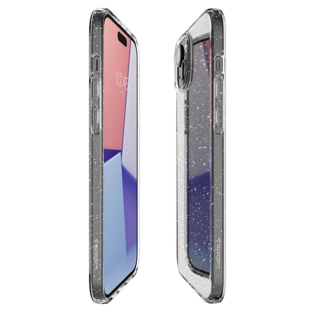Spigen flydende krystal iPhone 15 Plus Case - Clear Glitter