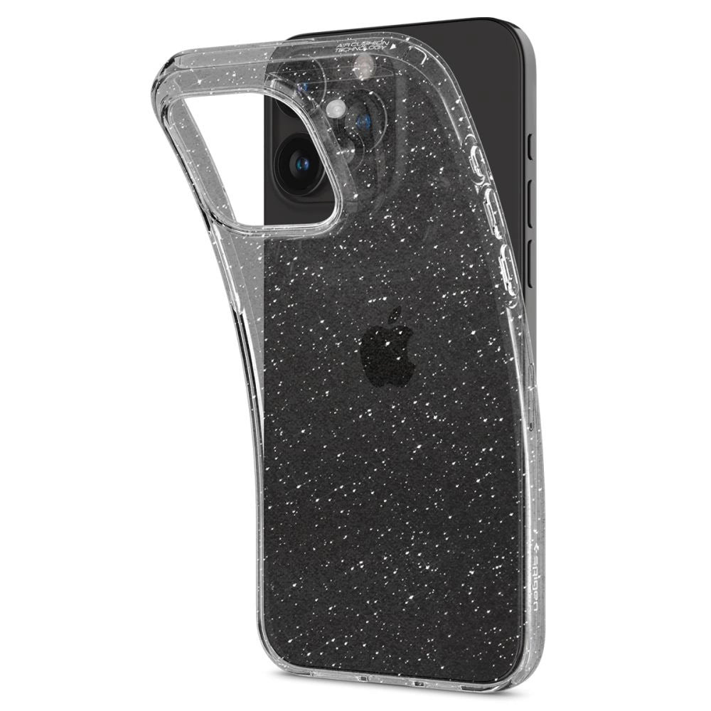 Spigen flydende krystal iPhone 15 Pro Max Case - Clear Glitter