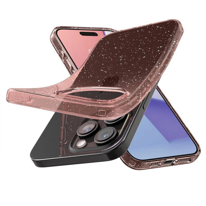 Spigen Liquid Crystal Glitter iPhone 15 Pro Max Case - Pink/Clear