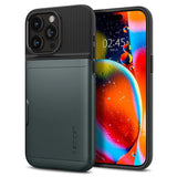 Spigen Slim Armor CS Case til iPhone 15 Pro Max - mørkegrøn