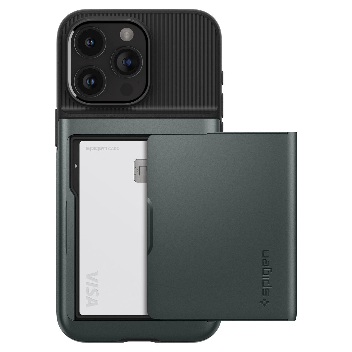 Spigen Slim Armor CS Case til iPhone 15 Pro Max - mørkegrøn