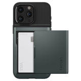 Spigen Slim Armor CS Case til iPhone 15 Pro Max - mørkegrøn