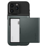 Spigen Slim Armor CS Case til iPhone 15 Pro Max - mørkegrøn