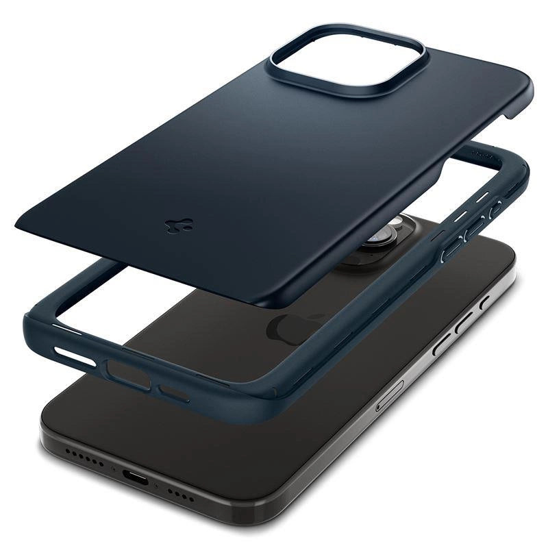 Spigen Thin Fit iPhone 15 Pro Max-kasse - sort metal