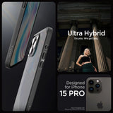 Spigen Ultra Hybrid iPhone 15 Pro Case - klar sort