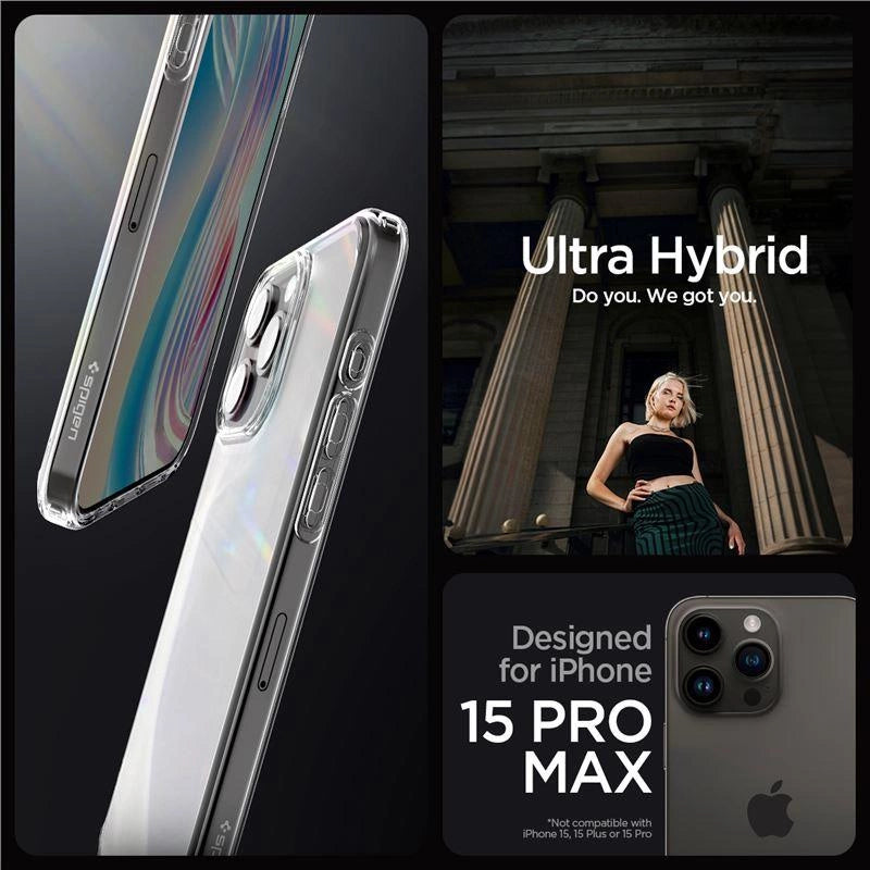 Spigen Ultra Hybrid Case til iPhone 15 Pro Max - Clear Matte