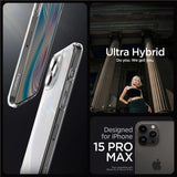 Spigen Ultra Hybrid Case til iPhone 15 Pro Max - Clear Matte
