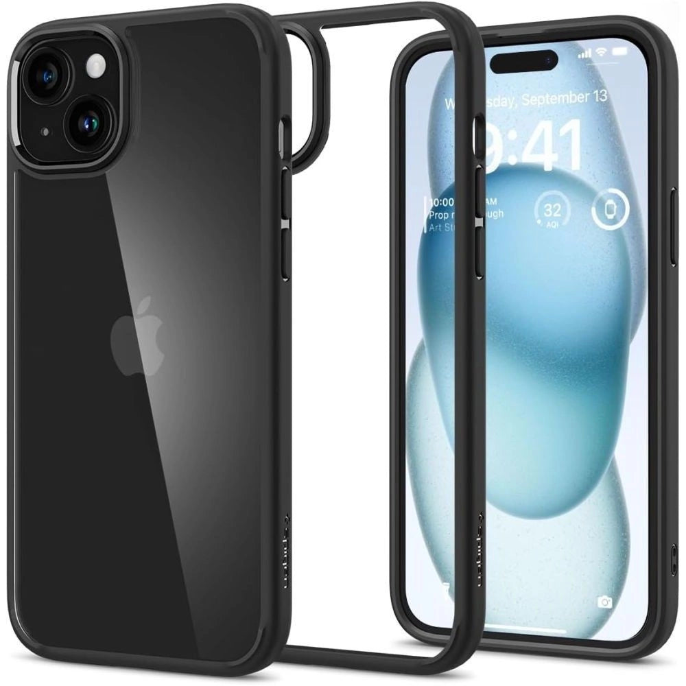Spigen Ultra Hybrid iPhone 15 Case - Matte sort