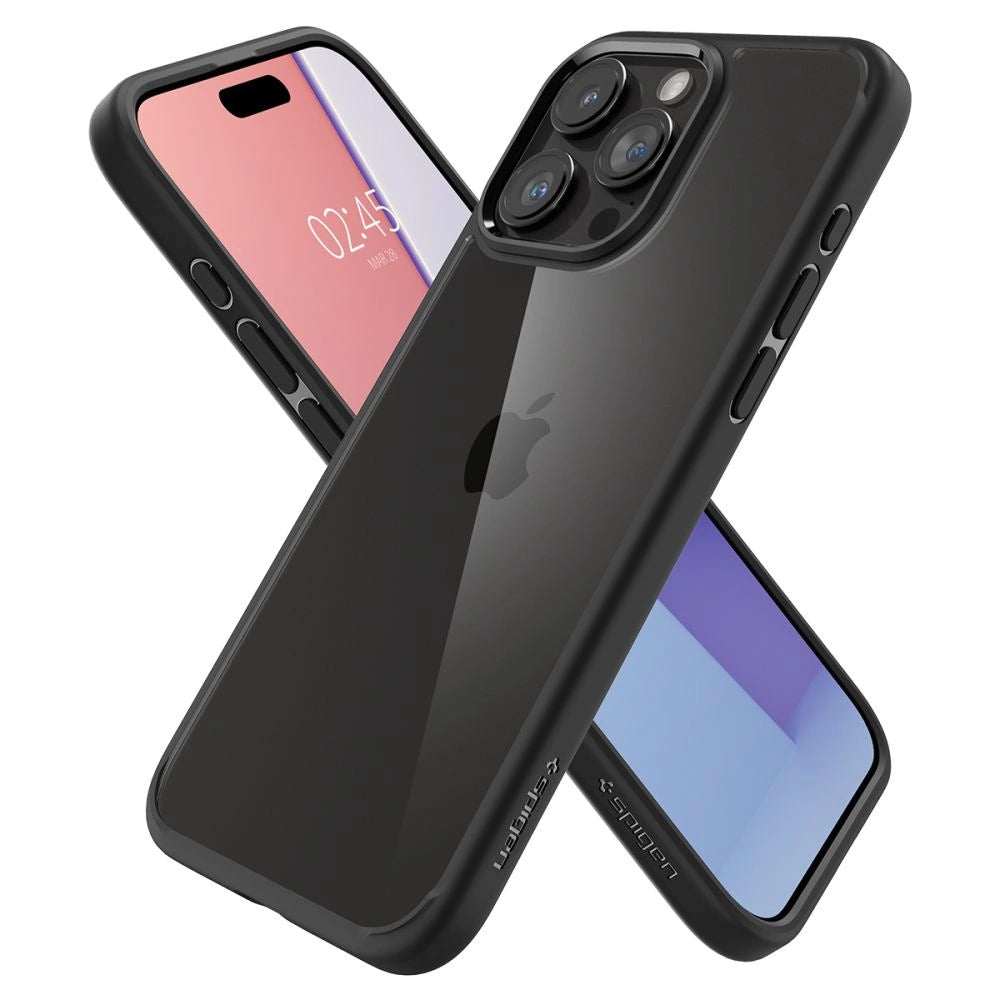 Spigen Ultra Hybrid iPhone 15 Pro Case - Matte sort