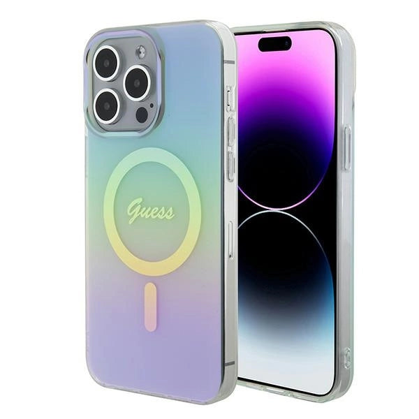 Guess GUHMP15XHITSQ iPhone 15 Pro Max turkis/turkis hardcase IML Iridescent MagSafe