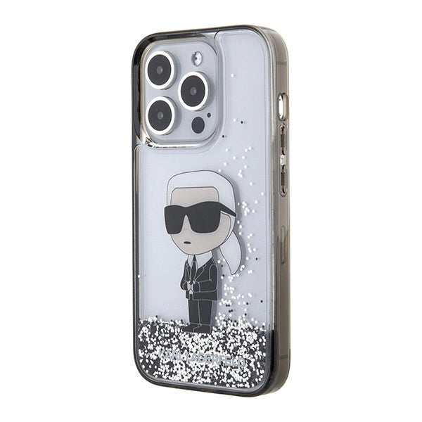 Karl Lagerfeld Liquid Glitter Ikonik case for iPhone 15 Pro - transparent
