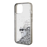 Karl Lagerfeld Liquid Glitter Choupette case for iPhone 15 - transparent