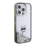 Karl Lagerfeld Liquid Glitter Choupette case for iPhone 15 Pro Max - transparent