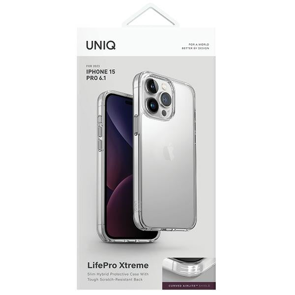 Uniq LifePro Xtreme Magclick Opladningsfoder til iPhone 15 Pro - gennemsigtigt