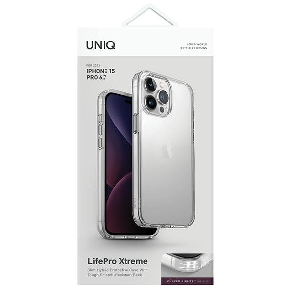 Uniq LifePro Xtreme Magclick opladningsfoder til iPhone 15 Pro Max - gennemsigtigt