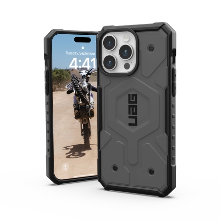 UAG Pathfinder MagSafe-fodral til iPhone 15 Pro Max - sølv