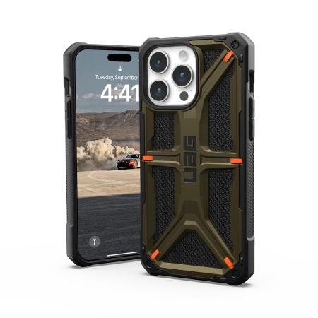 UAG Monarch case for iPhone 15 Pro Max - green kevlar