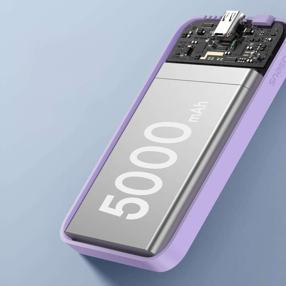 Baseus mini power bank 5000mAh 20W + USB-C cable (20V/3A) - purple