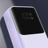 Joyroom JR-PBC06 mini powerbank med indbygget USB-C / Lightning kabler 30W 10000mAh - lilla