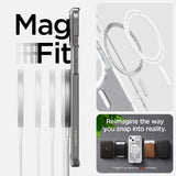 Spigen Ultra Hybrid Mag Case med MagSafe til iPhone 15 Plus - hvid (Zero One mønster)