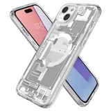 Spigen Ultra Hybrid Mag Case med MagSafe til iPhone 15 Plus - hvid (Zero One mønster)