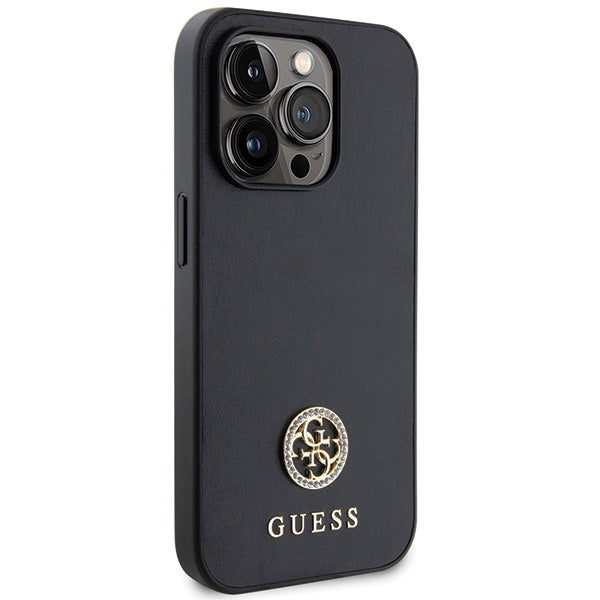 Guess GUHCP15LPS4DGPK iPhone 15 Pro 6.1" sort/sort hardcase Strass Metal Logo