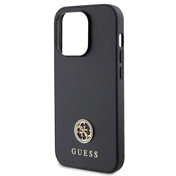 Guess GUHCP15LPS4DGPK iPhone 15 Pro 6.1" sort/sort hardcase Strass Metal Logo