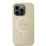 Guess GUHMP15LPSAHMCB iPhone 15 Pro 6.1" guld/guld hardcase Saffiano MagSafe