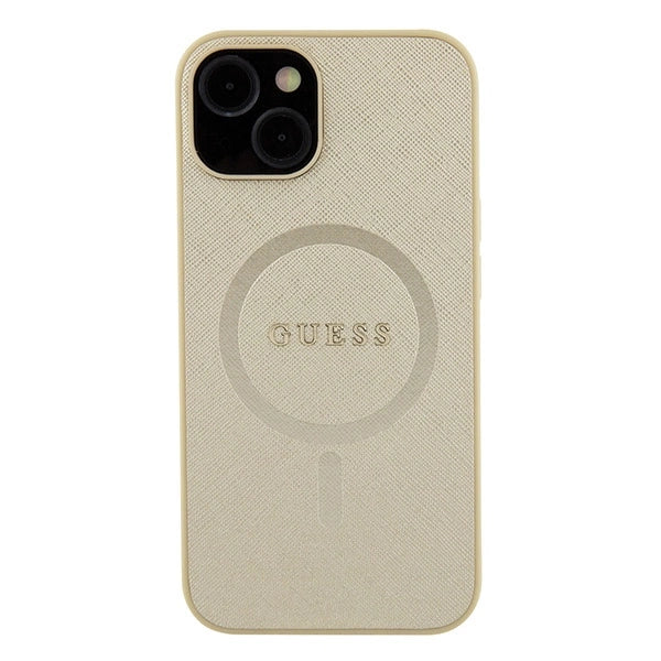 Guess GUHMP15MPSAHMCB iPhone 15 Plus 6.7" guld/guld hardcase Saffiano MagSafe