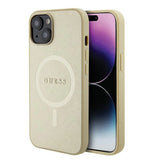 Guess GUHMP15SPSAHMCB iPhone 15 6.1" guld/guld hardcase Saffiano MagSafe