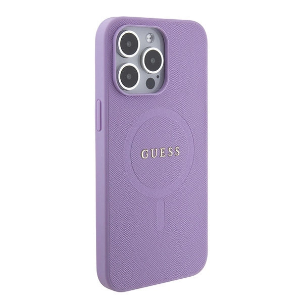 Guess GUHMP15XPSAHMCU iPhone 15 Pro Max 6.7" purple/purple hardcase Saffiano MagSafe