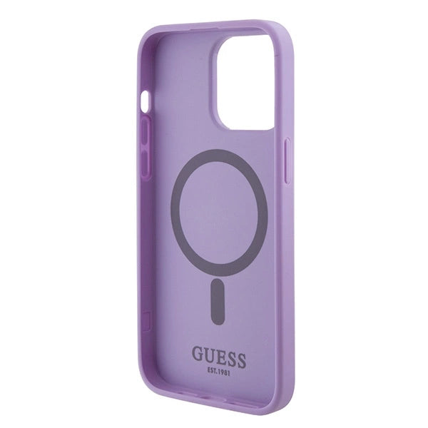 Guess GUHMP15XPSAHMCU iPhone 15 Pro Max 6.7" purple/purple hardcase Saffiano MagSafe