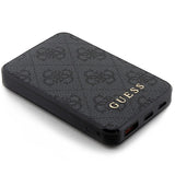 Guess Powerbank 15W GUPB5LP4GEGK 5000mAh sort/sort 4G Læder Metal Logo